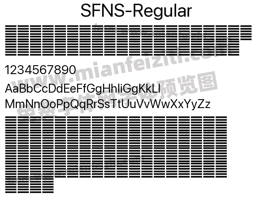 SFNS-Regular字体预览